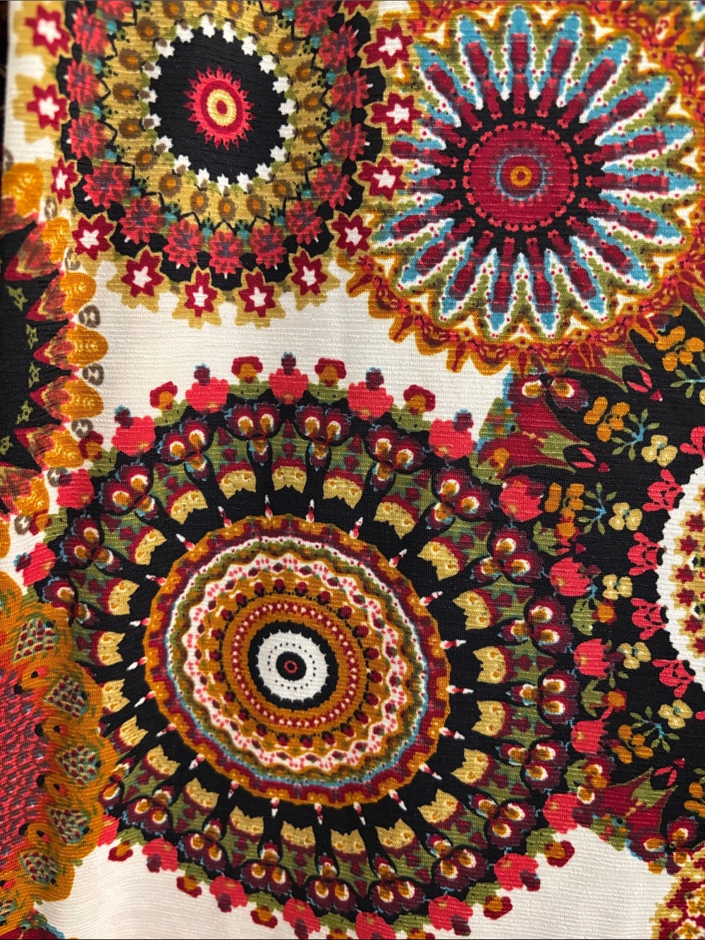 Women’s Cream Multi-Color Printed Tunic - Picture 6 of 7